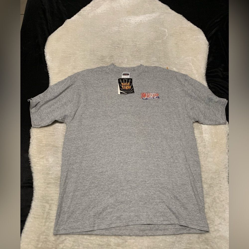 VTG Solid‎ Light Mens T Shirt Prayer Religion 2000s Short Sleeve NWT